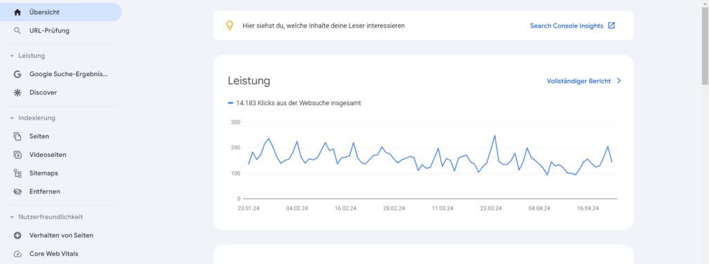 Google Search Console Leistung